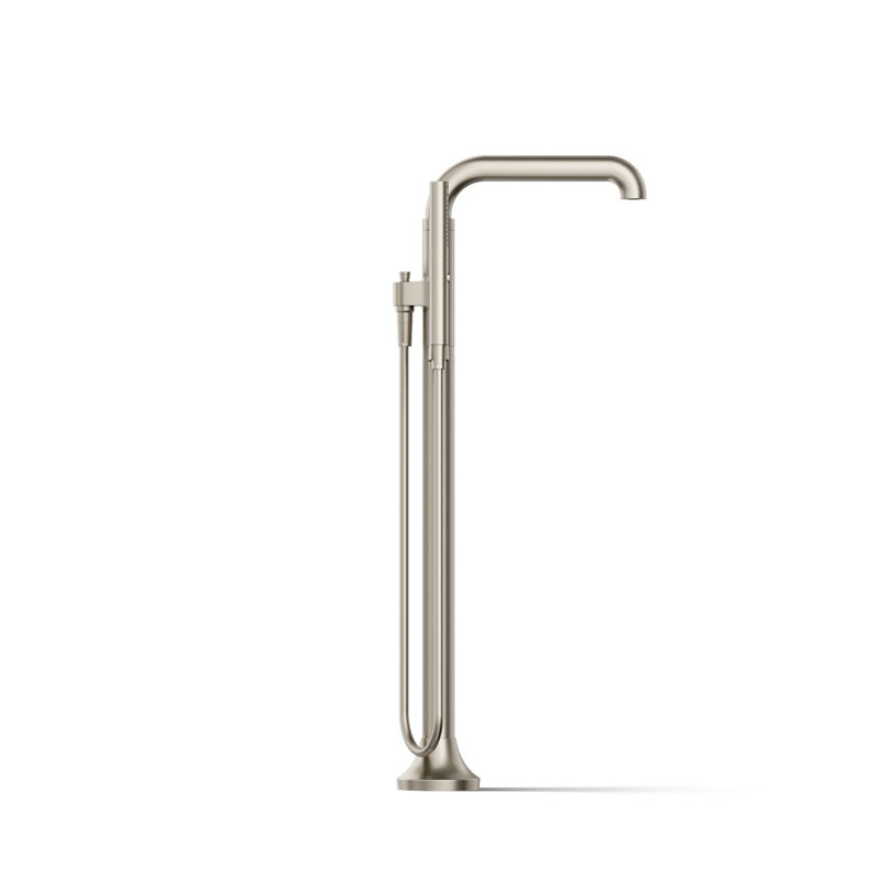 Tone Floor Mounted Clawfoot Tub Faucet, Vibrant Brushed Nickel