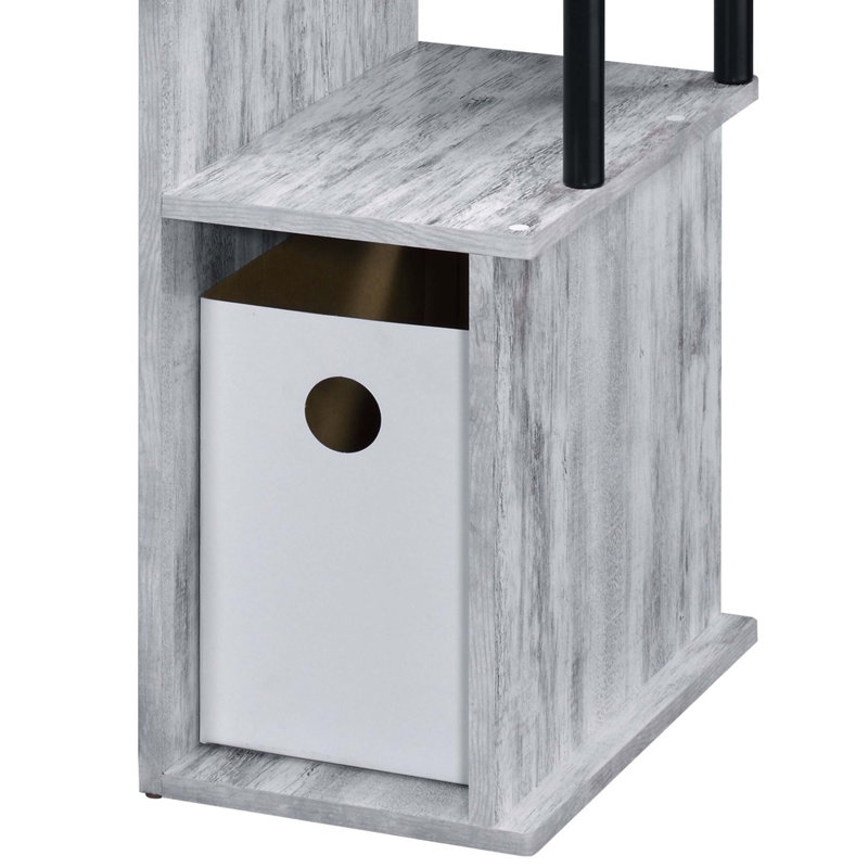 Lyphre Antique White & Black Finish Computer Desk, Antique White/Black