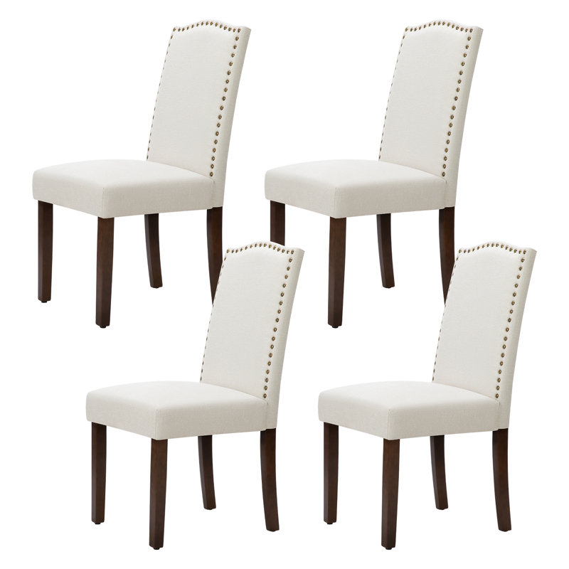Iqlaas 17.71'' H Linen Upholstered Dining Chair, Beige