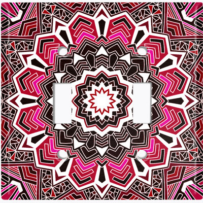 Patterned 2 - Gang Toggle Light Switch Standard Wall Plate