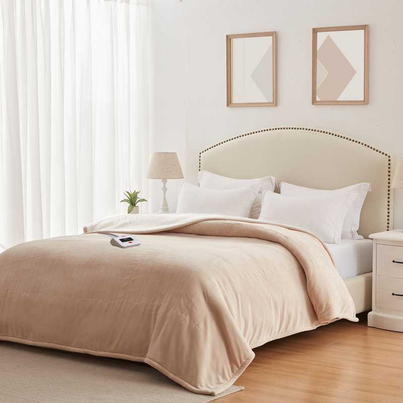 Jeté chauffant Sealy, L 62 po x L 84 po, Beige
