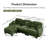 Compression Comfort Sectionals Chenille 3 Seat Modern Home Lounge Green