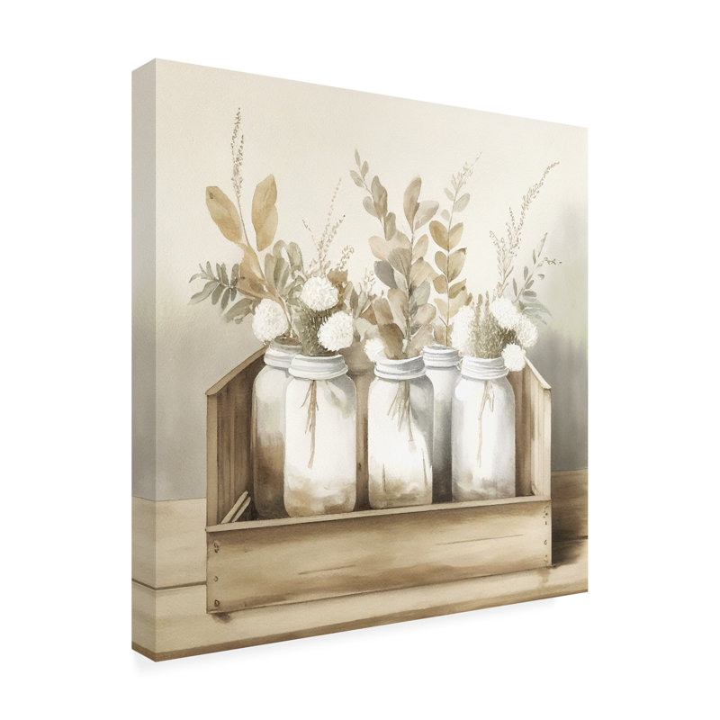 «Floral Sasha Mason Jars II», reproduction sur toile, H 35 po x l 35 po x P 2 po