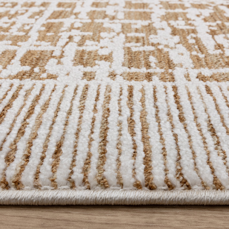 Abstract Area Rug, Rectangle 120 x 160 cm, Beige