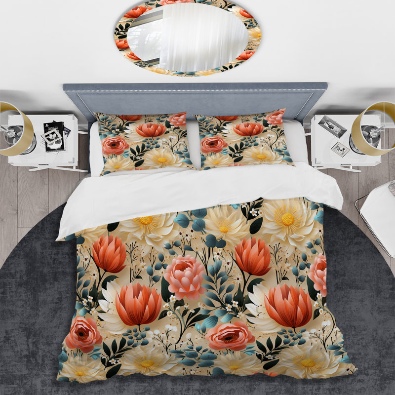 Ensemble de housse de couette Playful Oasis, Housse de couette pour très grand lit et 2 très