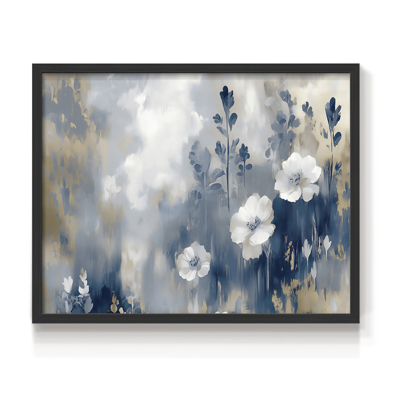 Abstract Series-CIII -Framed Print - Restickable, 16" H x 20" W, Black