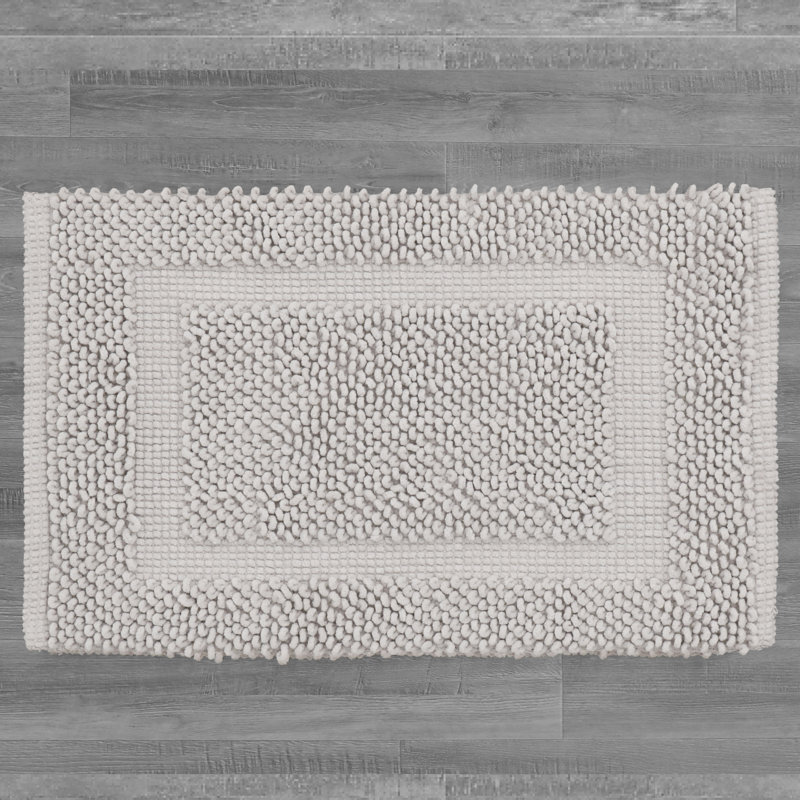 Payten Classic Cotton Bath Mat, Soft Gray, Single - 17"W x 24"L
