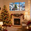 Scène de sports d'hiver de Noël avec ensemble de 3 impressions d'art sur toile, arbre de Noël-1343133140