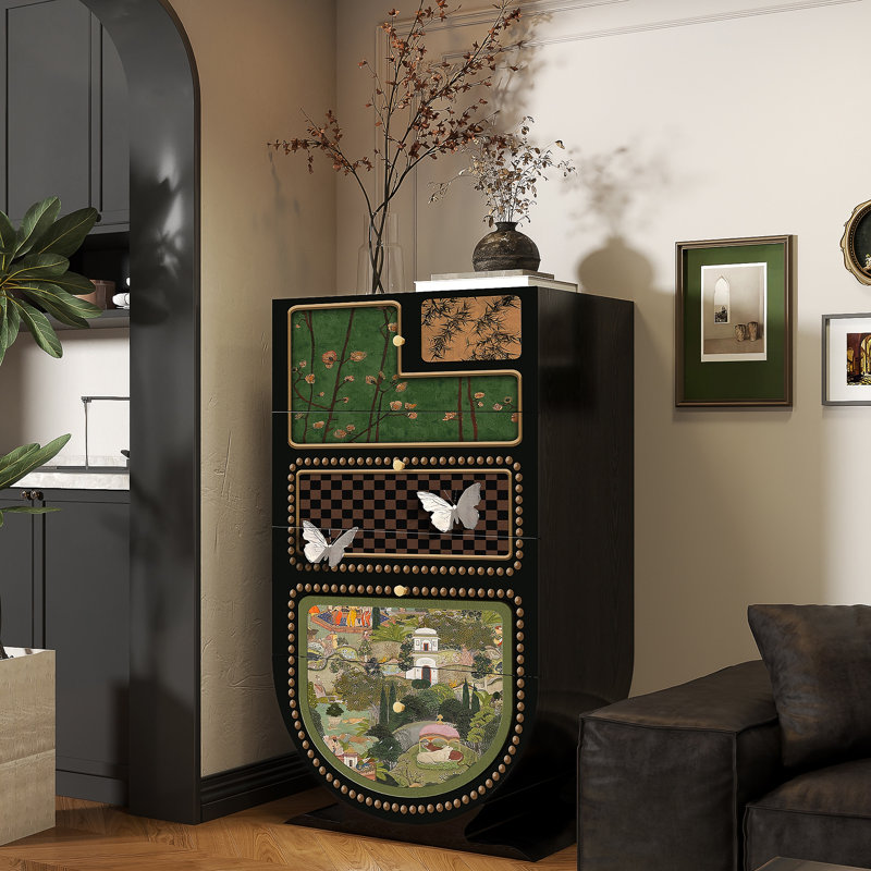 Armoire d'appoint moderne en bois massif
