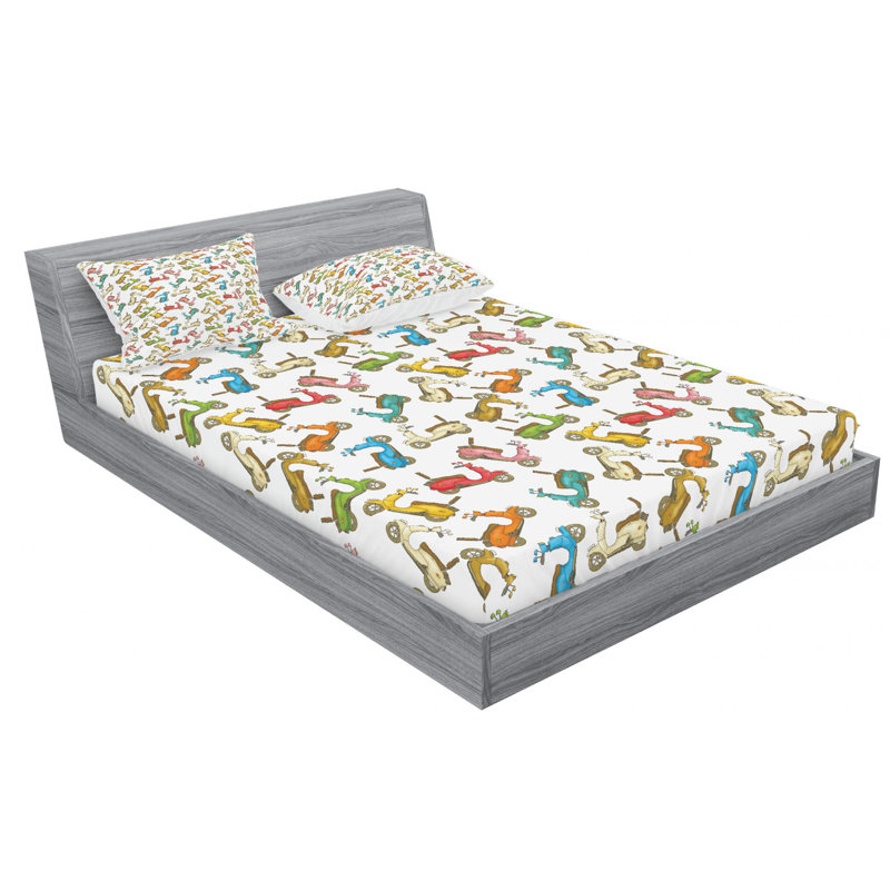 Microfiber Patterned Sheet Set, Queen Sheet Set + Fitted Sheet + 2 Pillowcases