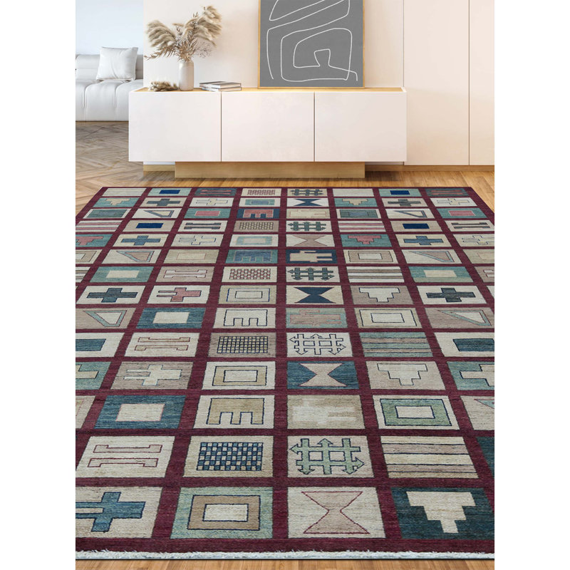 Pakistan Gabeh Wool Patchwork Area Rug