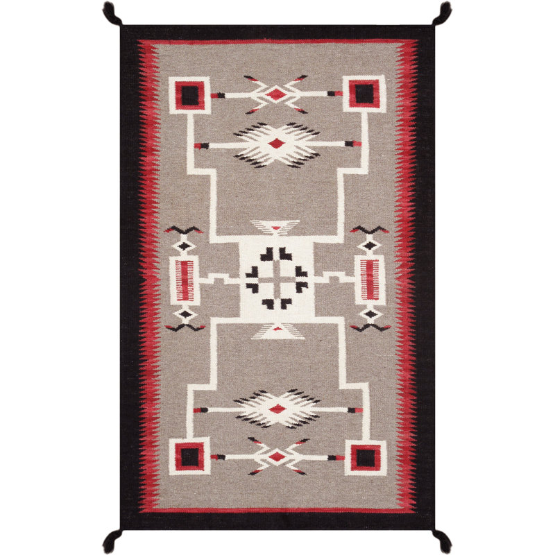 Tapis marocain en laine / coton marocain rectangulaire fait à la main 5 pi 1 po x 6 pi 9 po
