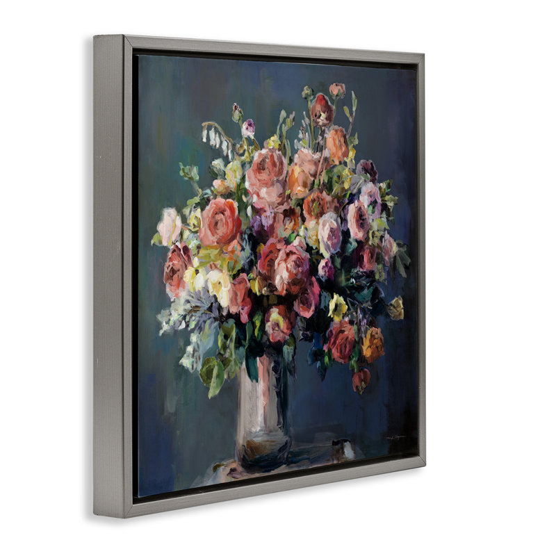 «Abundant Dark Bouquet» par Marilyn Hageman, Gris, H 18 po x l 18 po