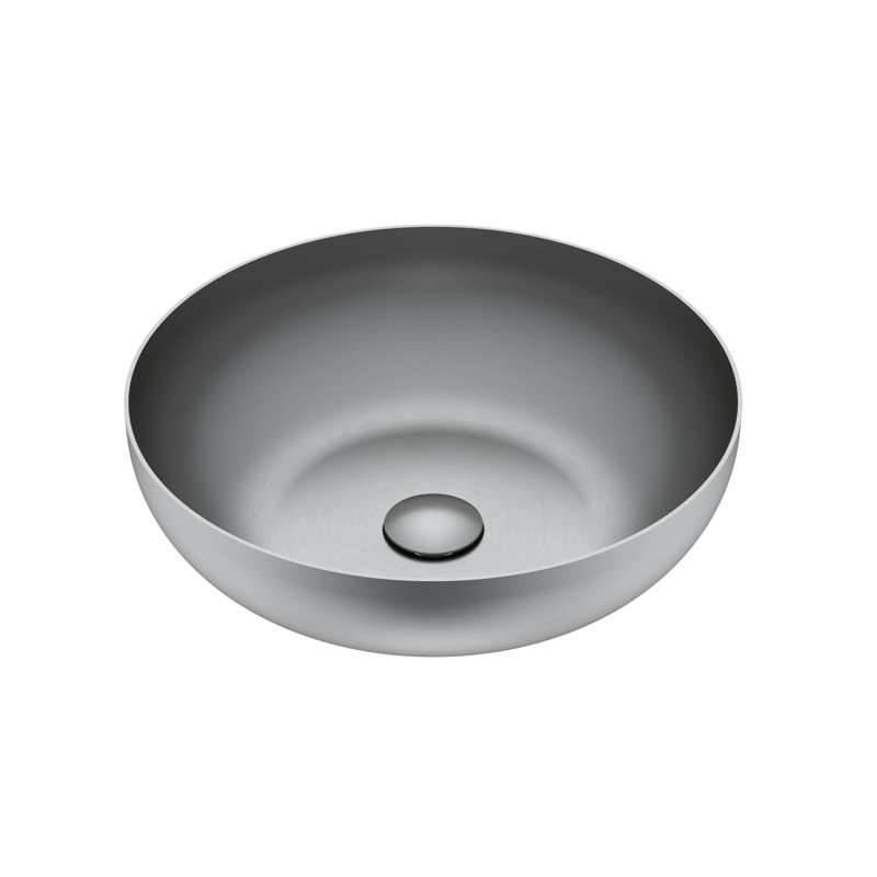 Barclay Adaliz 15.75'' Stainless Steel Circular Bathroom Sink, Blue/Gray