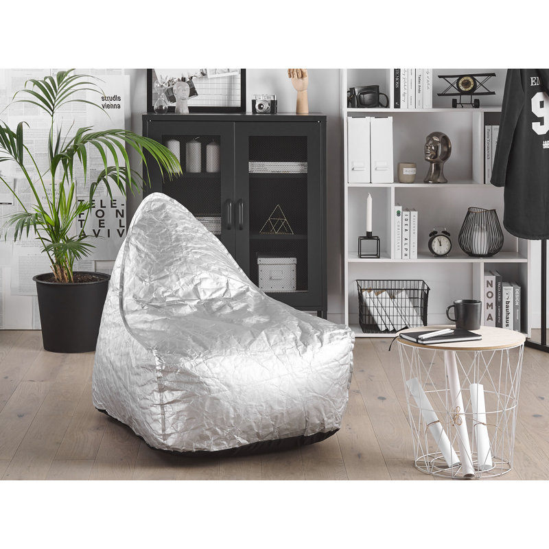 Drop Refillable Bean Bag Chair & Lounger, Silver