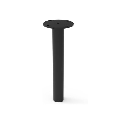 COATEDOUTDOORFURNITURE Trash Receptacle Inground Mount, Black