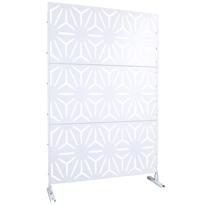 76" H48" W Metal Privacy Screen - Freestanding, For Deck, Balcony, Patio. , Rust And Fade , Creates Distinction 76"H48"W Freestanding Rust-, Fade-, Enhances Appeal