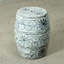 Approx. 17" High Soft Sky Blue Hand-Glazed Ceramic Garden Stool with Flower Motif
