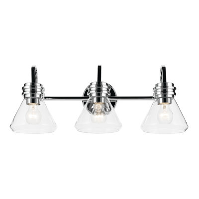 26" 3-Light Vanity Light with Clear Glass