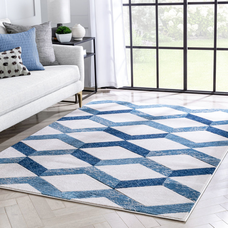 Good Vibes Geometric Synthetic Area Rug
