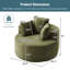 2 pièces - Fauteuil d'appoint rond de 43 po, fauteuil rembourré en velours côtelé à dossier profond sans siège-131268267