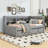Twin Upholstered Daybed with Trundle, Shelves and USB-1805532529