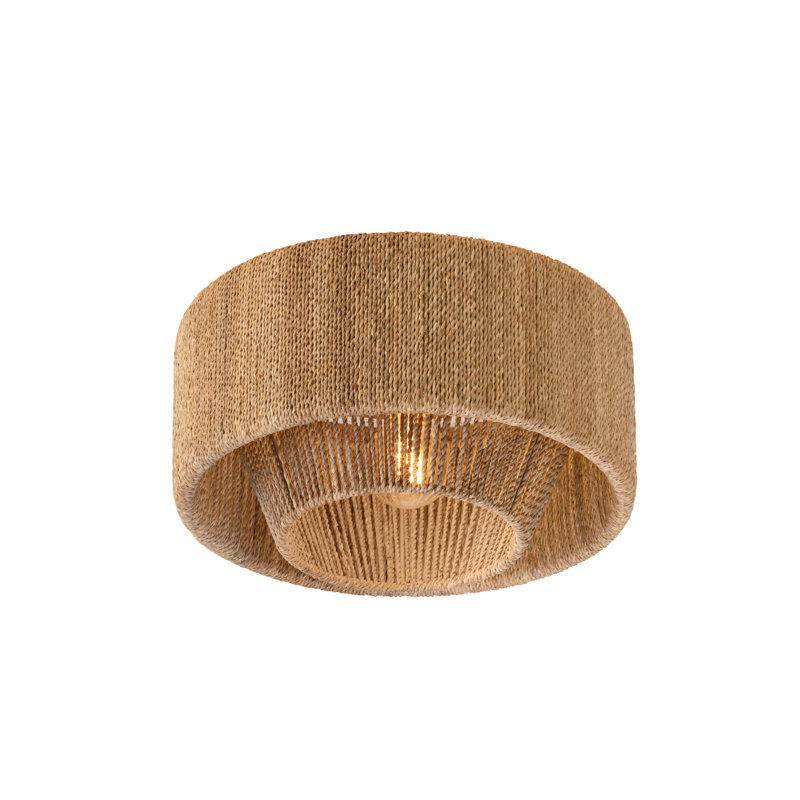 Coe 16" 1-Light Rattan Flush Mount