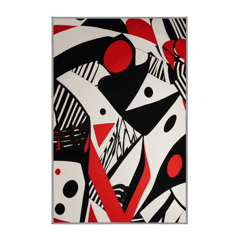 Cerise Wave Rug, Rectangle 4' x 6'
