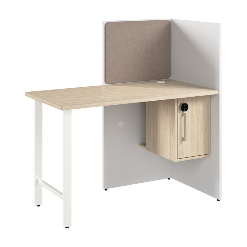 Bureau à casiers avec rangement Bush Business Furniture Hustle, Blanc / beige, H 48,19 po x l 47,32 po x P 24,09 po