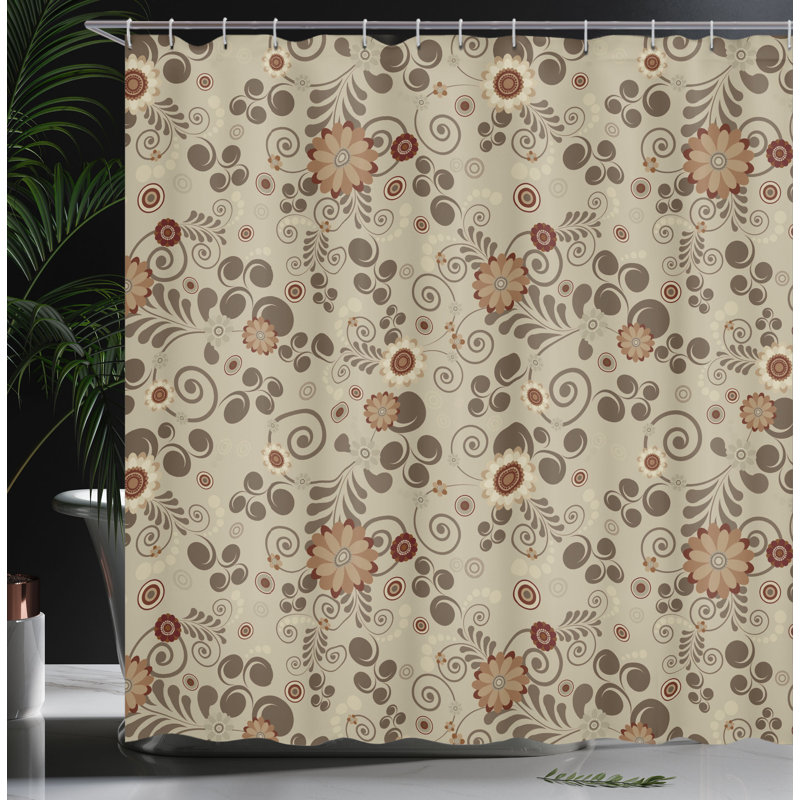 Shower Curtain with Hooks Included, 75"H x 69"W