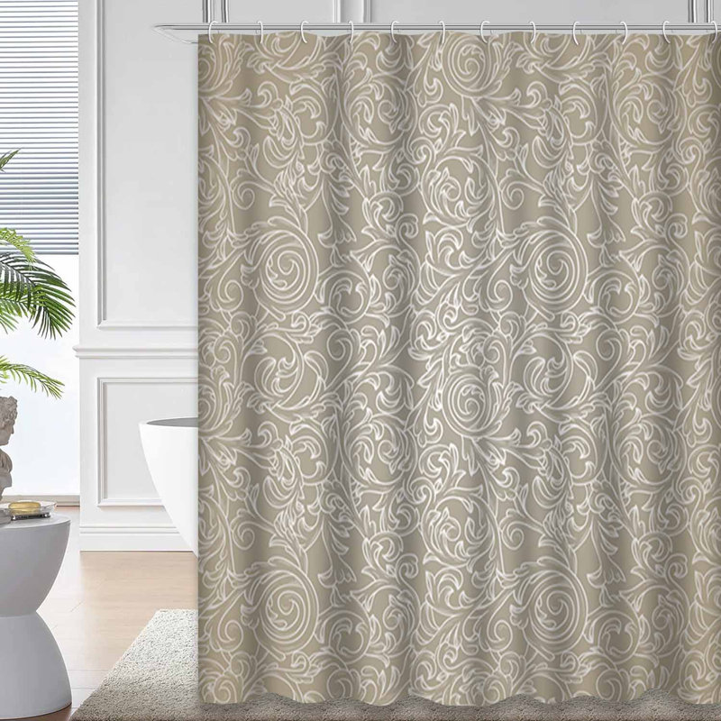Rideau de douche imperméable Retro Floral Baroque, L 72 po x l 72 po