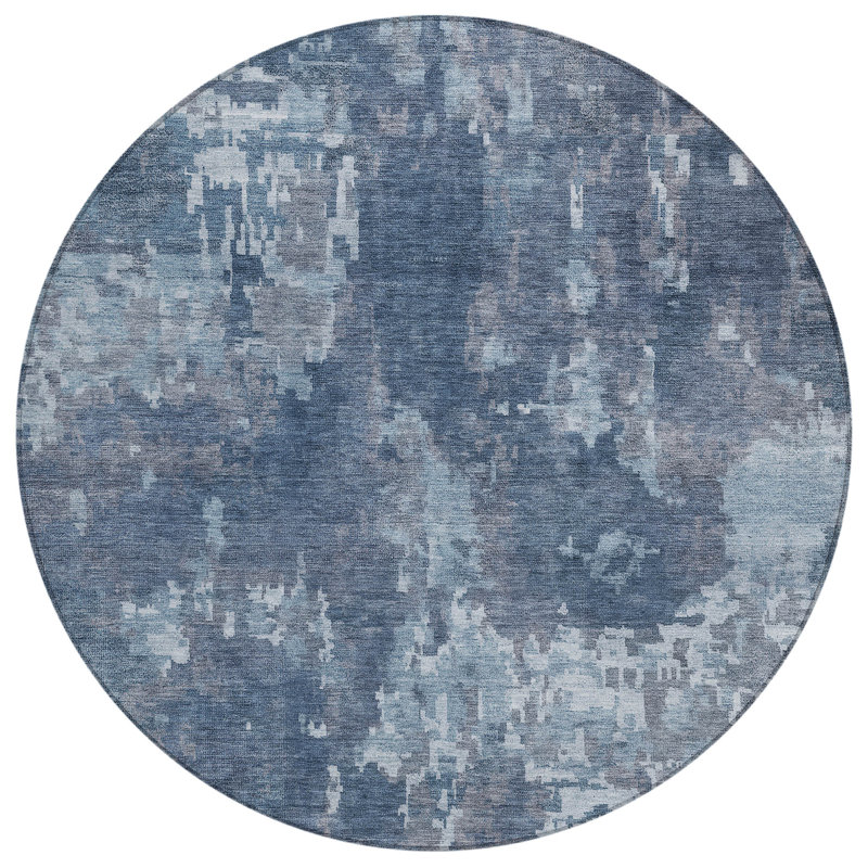 Machine Washable Indoor/Outdoor Francky ACN2361 Casual Rug, Round 8'