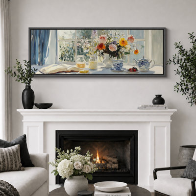 Relaxing Teatime Artwork, Still Life Wall Pictures, Giclee Canvas Digital Print Extra Large Framed Wall Art