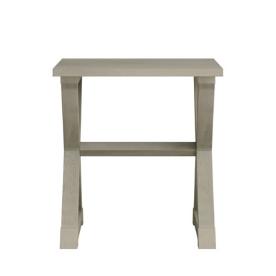 Table d'appoint - Table de bout - Table d'appoint - Carré - Table de chevet - Blanc antique 22 po x 23,50 po x 23,50 po