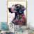 Toile avec cadre flottant or
