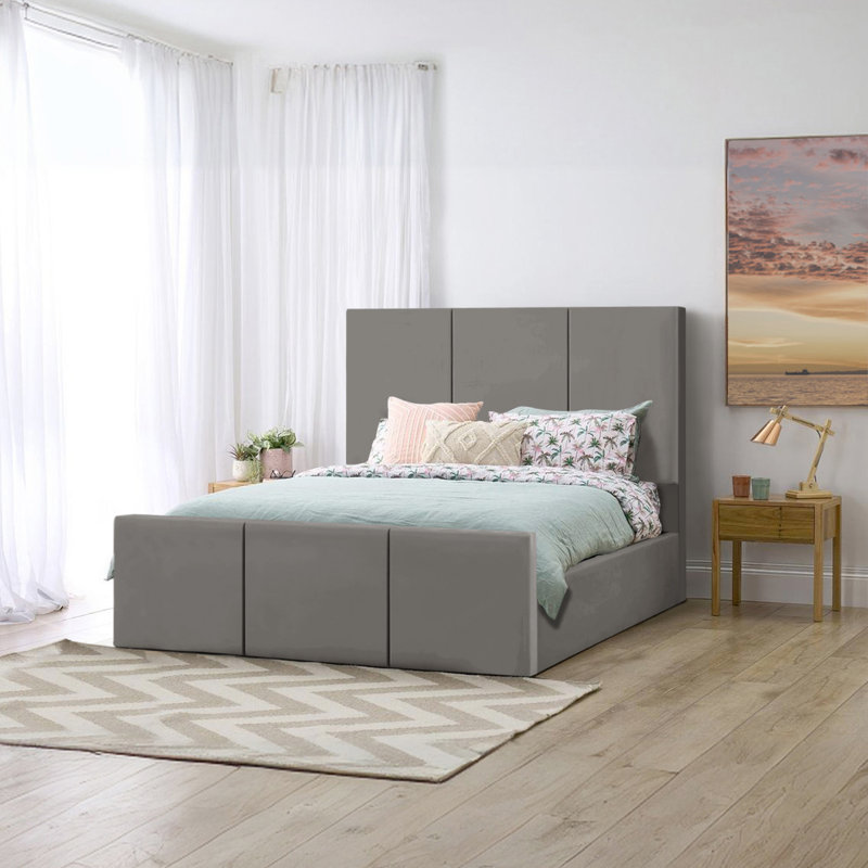 Bertin Upholstered Ottoman Storage Bed, Double (4'6), Grey