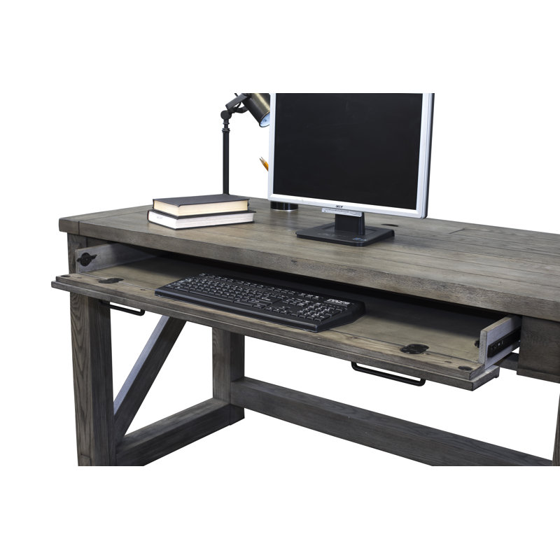 Bureau avec prises Jyler, gris