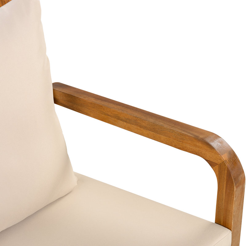 Ensemble de salle à manger 7 pièces pour patio moderne avec bois d'acacia durable et coussins hydrofuges, Brun