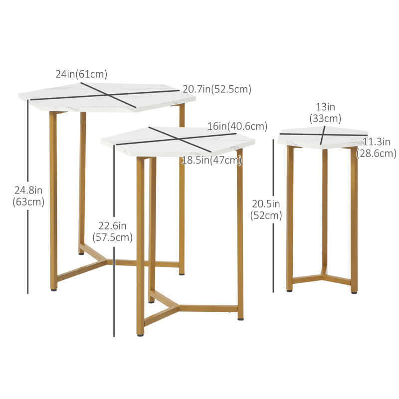 Ensemble de tables basses 3 pièces Summertown