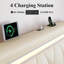 Grand lit plateforme tapissier avec lumière DEL et station de charge pour un confort et une commodité modernes-117552875