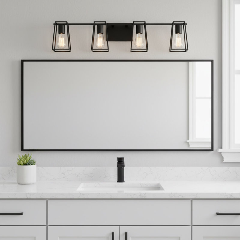 4-Light Open Cage Bath Vanity Fixture