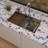 33x22 Drop In Kitchen Sinks Circular Design, Waterfall Kitchen Sink with Faucet Combo, Modern Smart Workstation Stainless Steel Single Bowl Kitchen Sinks, 33" x 22" x 10" Inch, Gunmetal Black-123465320-123465318