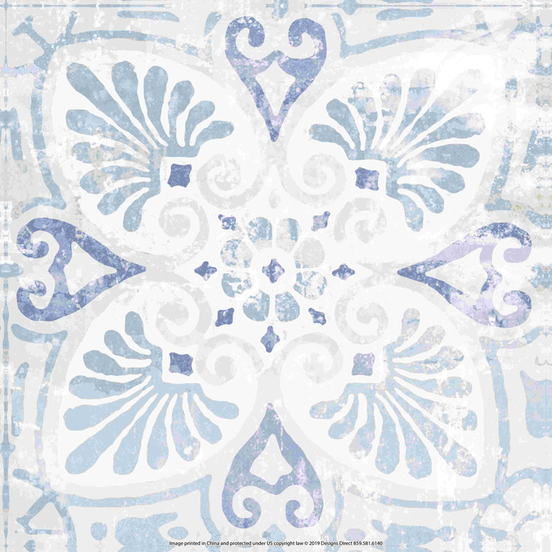Médaillon crème gris marine 3, H 12 po x l 12 po