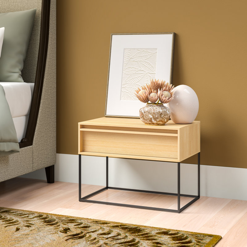 Rule 1 - Drawer Nightstand, Black/White Oak