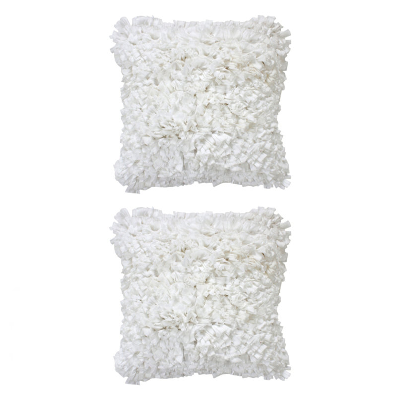 Cotton Throw Pillow, White
