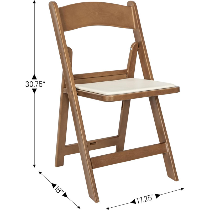 Chaises pliantes avec sièges rembourrés Thornfeldt, Châtaignier / Blanc