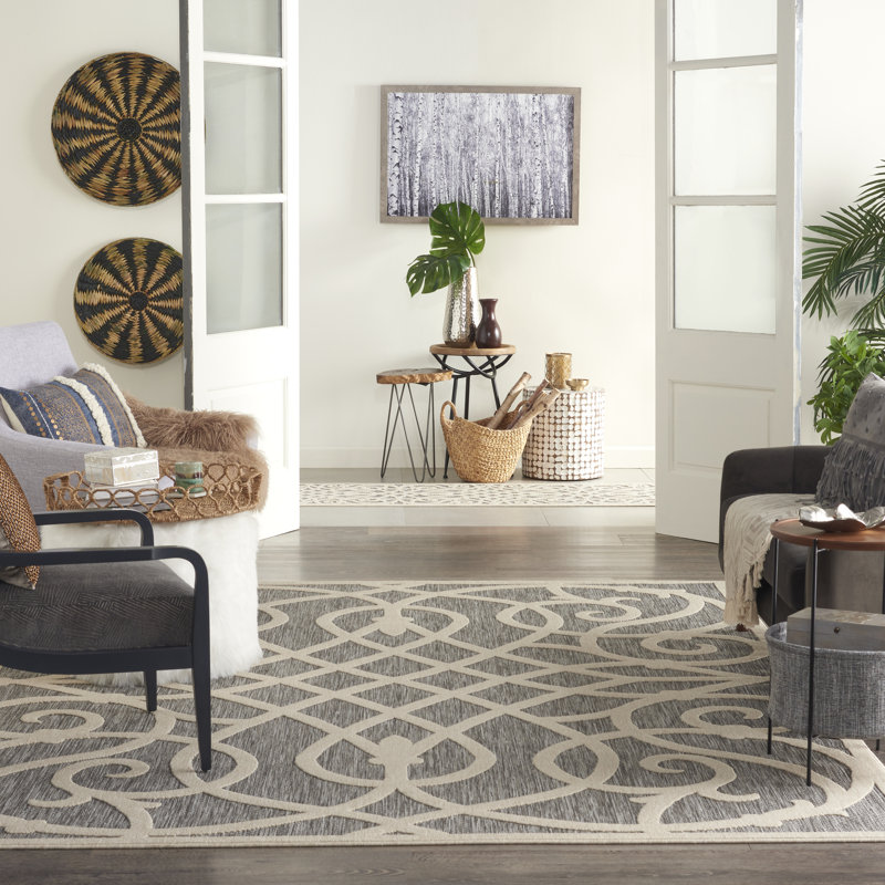 Cozumel Machine Woven Grey Outdoor Rug, Rectangle 239 x 300cm