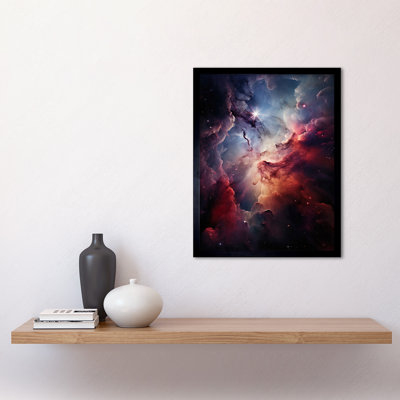 Space Nebula Image Hyperrealist Star Birth Dust Gas Clouds 1 Piece Single Picture Frame Wall Art