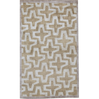 Hand-Knotted High-Quality Beige Area Rug