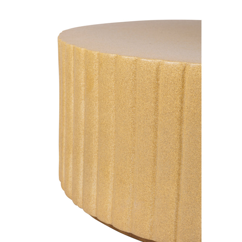 Flute Outdoor Round Side Table, Shale Matte